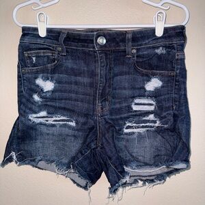 American Eagle Next Level Stretch High Rise Distressed Denim Shorts size 12